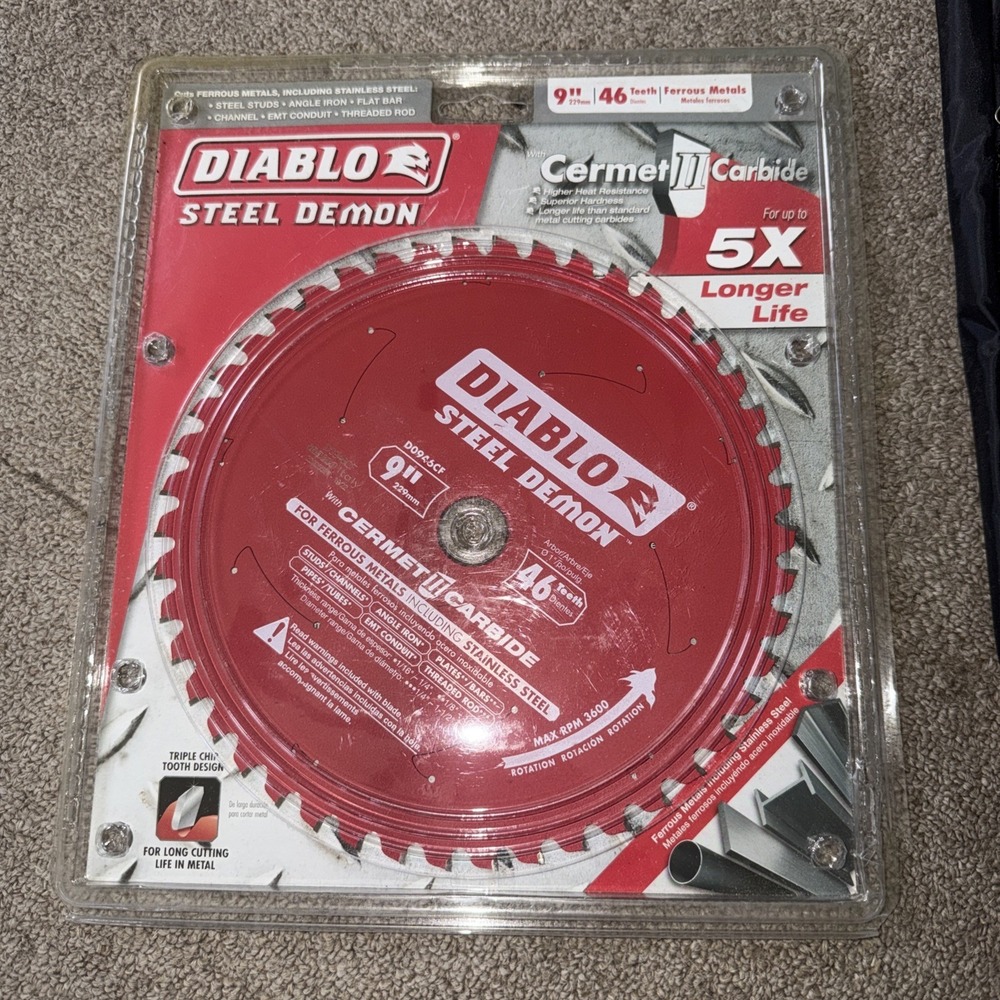 9 in. x 46 Tooth Steel Demon Cermet II‎ Saw Blade for Metals and Stainless Steel